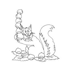 Dessin à colorier: Écureuil (Animaux) #6233 - Coloriages à Imprimer Gratuits