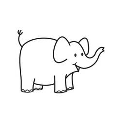 Dessin à colorier: Éléphant (Animaux) #6309 - Coloriages à Imprimer Gratuits