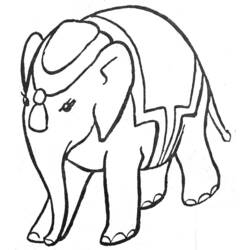 Dessin à colorier: Éléphant (Animaux) #6338 - Coloriages à Imprimer Gratuits