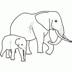 Dessin à colorier: Éléphant (Animaux) #6364 - Coloriages à Imprimer Gratuits