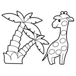 Dessin à colorier: Girafe (Animaux) #7352 - Coloriages à Imprimer Gratuits