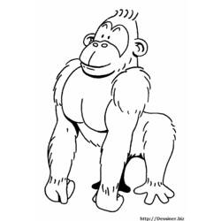 Dessin à colorier: Gorille (Animaux) #7422 - Coloriages à Imprimer Gratuits