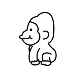 Dessin à colorier: Gorille (Animaux) #7428 - Coloriages à Imprimer Gratuits