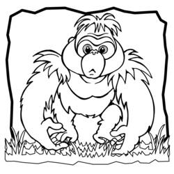 Dessin à colorier: Gorille (Animaux) #7433 - Coloriages à Imprimer Gratuits