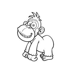 Dessin à colorier: Gorille (Animaux) #7434 - Coloriages à Imprimer Gratuits