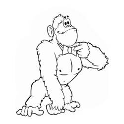 Dessin à colorier: Gorille (Animaux) #7435 - Coloriages à Imprimer Gratuits