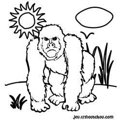 Dessin à colorier: Gorille (Animaux) #7436 - Coloriages à Imprimer Gratuits