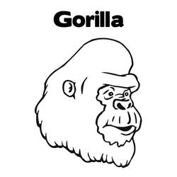Dessin à colorier: Gorille (Animaux) #7443 - Coloriages à Imprimer Gratuits