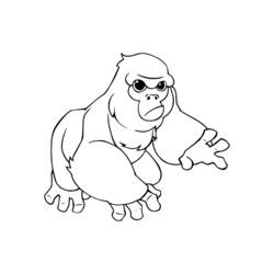 Dessin à colorier: Gorille (Animaux) #7448 - Coloriages à Imprimer Gratuits