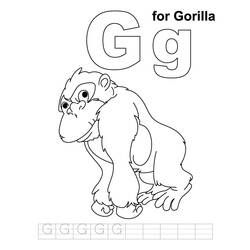 Dessin à colorier: Gorille (Animaux) #7457 - Coloriages à Imprimer Gratuits