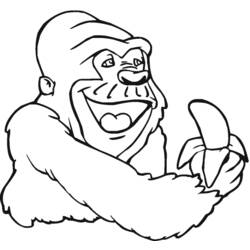 Dessin à colorier: Gorille (Animaux) #7458 - Coloriages à Imprimer Gratuits