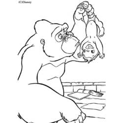 Dessin à colorier: Gorille (Animaux) #7466 - Coloriages à Imprimer Gratuits