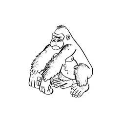 Dessin à colorier: Gorille (Animaux) #7481 - Coloriages à Imprimer Gratuits