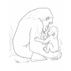Dessin à colorier: Gorille (Animaux) #7490 - Coloriages à Imprimer Gratuits