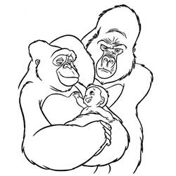 Dessin à colorier: Gorille (Animaux) #7522 - Coloriages à Imprimer Gratuits
