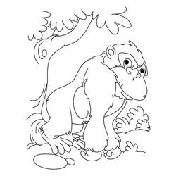Dessin à colorier: Gorille (Animaux) #7534 - Coloriages à Imprimer Gratuits