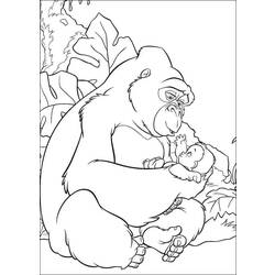 Dessin à colorier: Gorille (Animaux) #7537 - Coloriages à Imprimer Gratuits