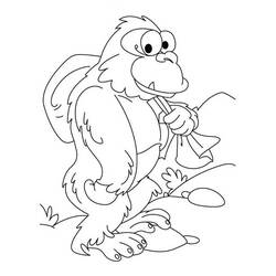 Dessin à colorier: Gorille (Animaux) #7557 - Coloriages à Imprimer Gratuits