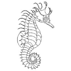 Dessin à colorier: Hippocampe (Animaux) #18601 - Coloriages à Imprimer Gratuits