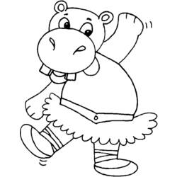 Dessin à colorier: Hippopotame (Animaux) #8618 - Coloriages à Imprimer Gratuits