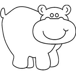 Dessin à colorier: Hippopotame (Animaux) #8623 - Coloriages à Imprimer Gratuits