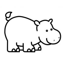 Dessin à colorier: Hippopotame (Animaux) #8628 - Coloriages à Imprimer Gratuits