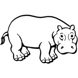 Dessin à colorier: Hippopotame (Animaux) #8631 - Coloriages à Imprimer Gratuits
