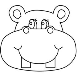 Dessin à colorier: Hippopotame (Animaux) #8632 - Coloriages à Imprimer Gratuits