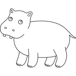Dessin à colorier: Hippopotame (Animaux) #8639 - Coloriages à Imprimer Gratuits