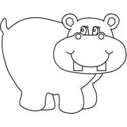 Dessin à colorier: Hippopotame (Animaux) #8645 - Coloriages à Imprimer Gratuits