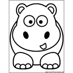 Dessin à colorier: Hippopotame (Animaux) #8651 - Coloriages à Imprimer Gratuits