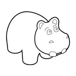 Dessin à colorier: Hippopotame (Animaux) #8657 - Coloriages à Imprimer Gratuits