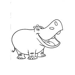 Dessin à colorier: Hippopotame (Animaux) #8662 - Coloriages à Imprimer Gratuits
