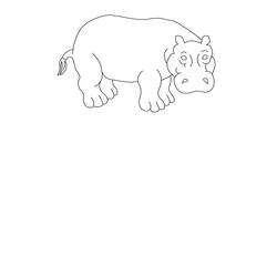Dessin à colorier: Hippopotame (Animaux) #8666 - Coloriages à Imprimer Gratuits