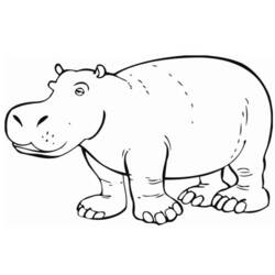 Dessin à colorier: Hippopotame (Animaux) #8669 - Coloriages à Imprimer Gratuits