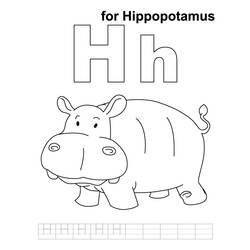 Dessin à colorier: Hippopotame (Animaux) #8670 - Coloriages à Imprimer Gratuits