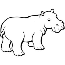 Dessin à colorier: Hippopotame (Animaux) #8672 - Coloriages à Imprimer Gratuits