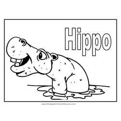 Dessin à colorier: Hippopotame (Animaux) #8677 - Coloriages à Imprimer Gratuits
