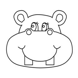 Dessin à colorier: Hippopotame (Animaux) #8684 - Coloriages à Imprimer Gratuits
