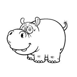 Dessin à colorier: Hippopotame (Animaux) #8687 - Coloriages à Imprimer Gratuits