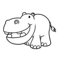 Dessin à colorier: Hippopotame (Animaux) #8700 - Coloriages à Imprimer Gratuits