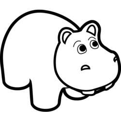 Dessin à colorier: Hippopotame (Animaux) #8710 - Coloriages à Imprimer Gratuits