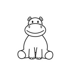 Dessin à colorier: Hippopotame (Animaux) #8720 - Coloriages à Imprimer Gratuits
