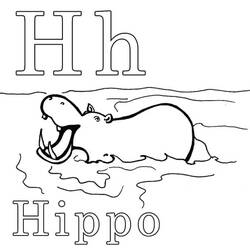 Dessin à colorier: Hippopotame (Animaux) #8721 - Coloriages à Imprimer Gratuits