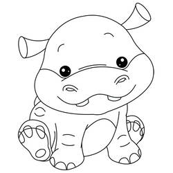 Dessin à colorier: Hippopotame (Animaux) #8732 - Coloriages à Imprimer Gratuits