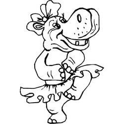 Dessin à colorier: Hippopotame (Animaux) #8741 - Coloriages à Imprimer Gratuits