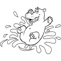 Dessin à colorier: Hippopotame (Animaux) #8752 - Coloriages à Imprimer Gratuits