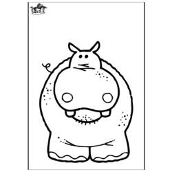 Dessin à colorier: Hippopotame (Animaux) #8754 - Coloriages à Imprimer Gratuits