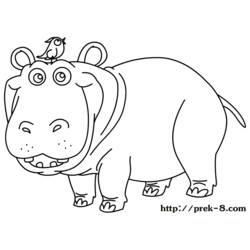 Dessin à colorier: Hippopotame (Animaux) #8760 - Coloriages à Imprimer Gratuits