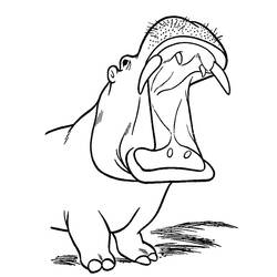 Dessin à colorier: Hippopotame (Animaux) #8772 - Coloriages à Imprimer Gratuits